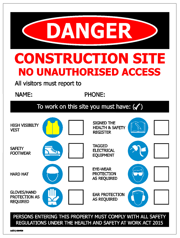 DANGER TO WORK ON THIS SITE YOU MUST HAVE ETC... HAZARD ID BOARD ...